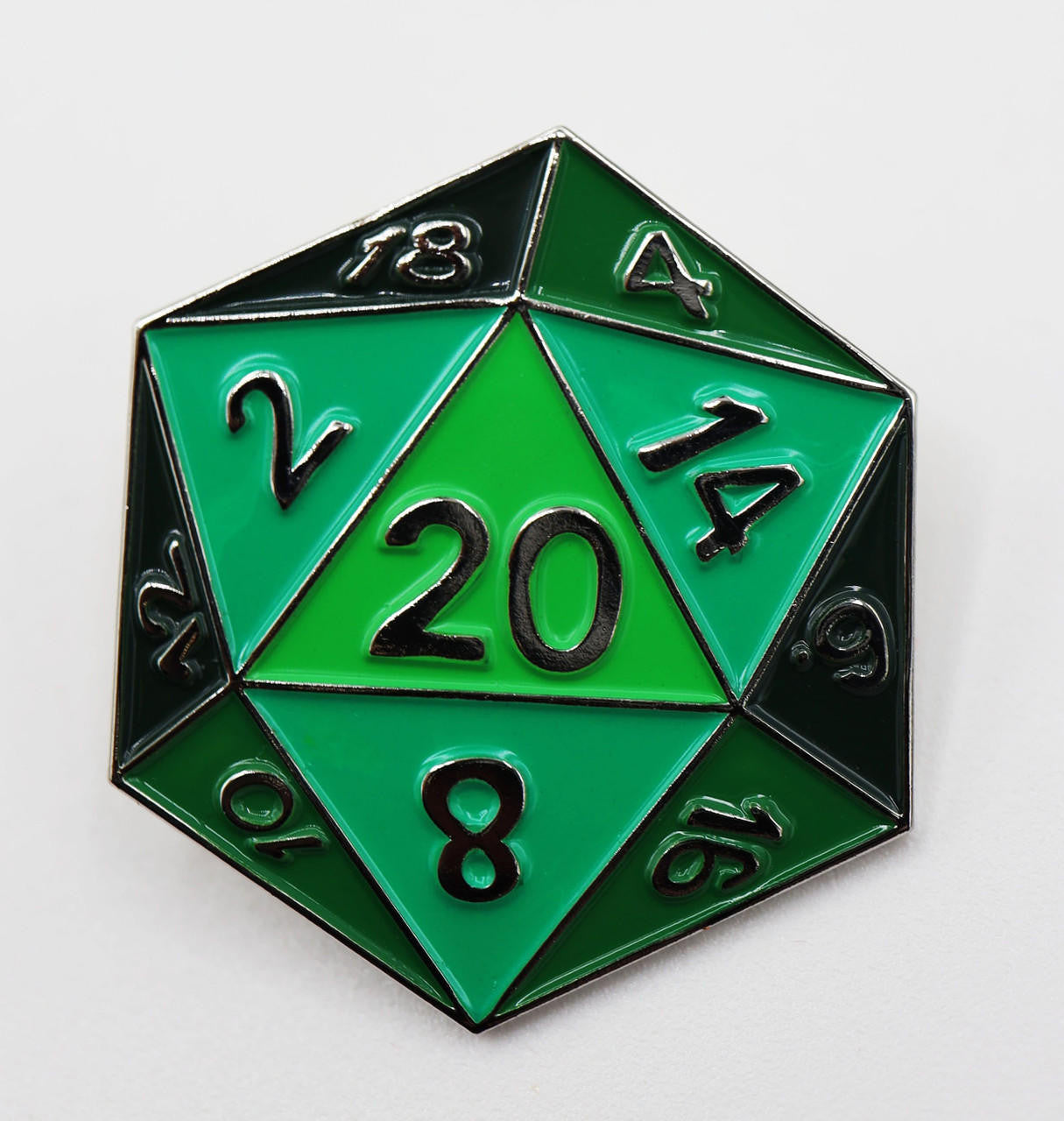 Foam Brain Games Green D20 Enamel Pin